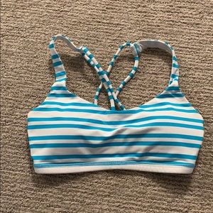 lululemon athletica Tops - blue and white stripped lulu sports bra size 2 lululemon athletica Tops - blue and white stripped lulu sports bra size 2